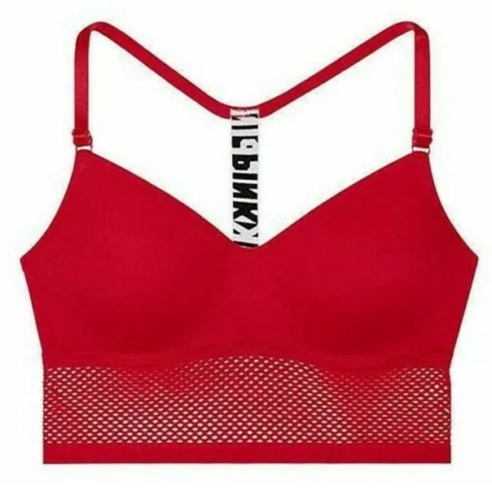 VICTORIAS SECRET PINK LOGO COOL & COMFY WIRELESS T-BACK SPORTS BRA M NWT